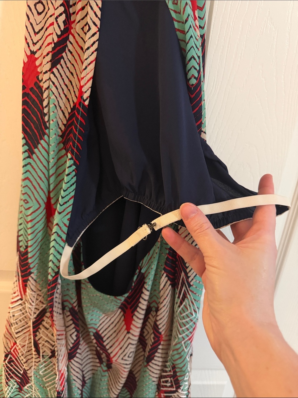 Chloe Oliver Mint Geometric Backless Halter Dress - Picture 5 of 5